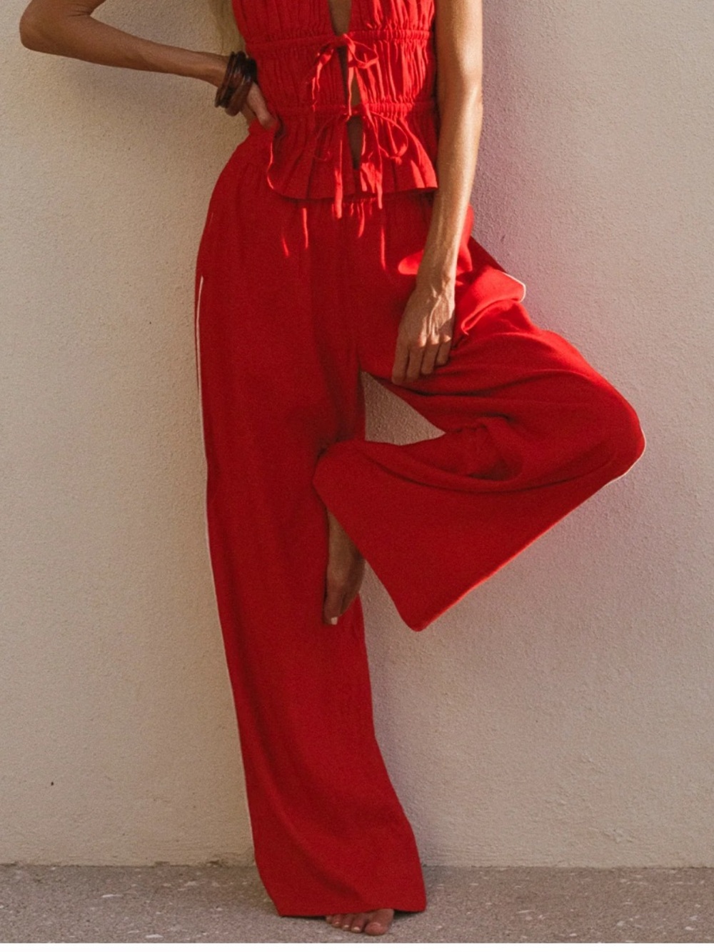 l*space Red Wide-Leg Lounge Pants